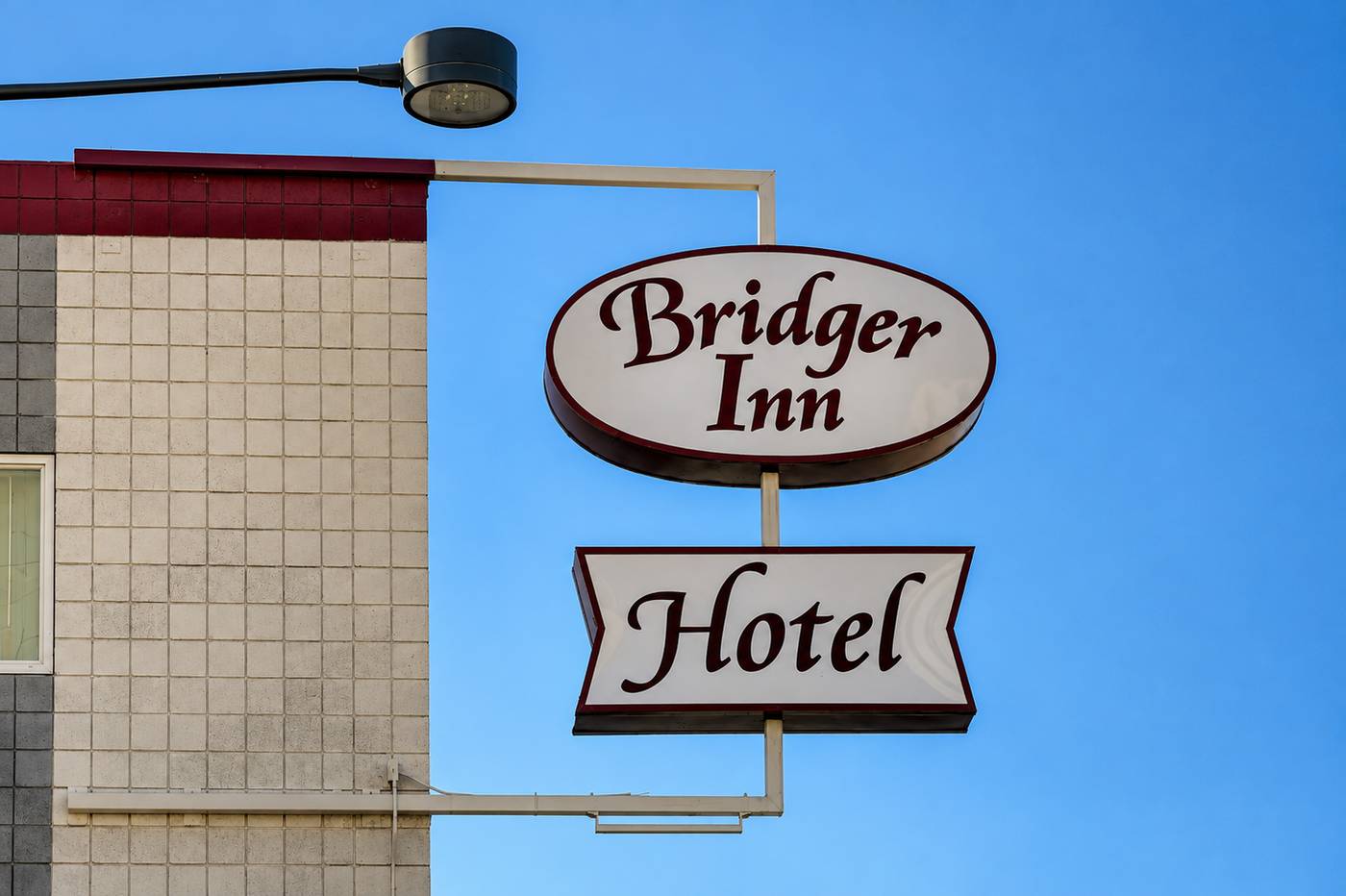 Bridger Inn Hotel sign above South Main Street